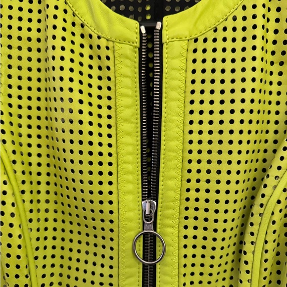 Proenza Schouler leather mid length green dress size 6 - Picture 8 of 11